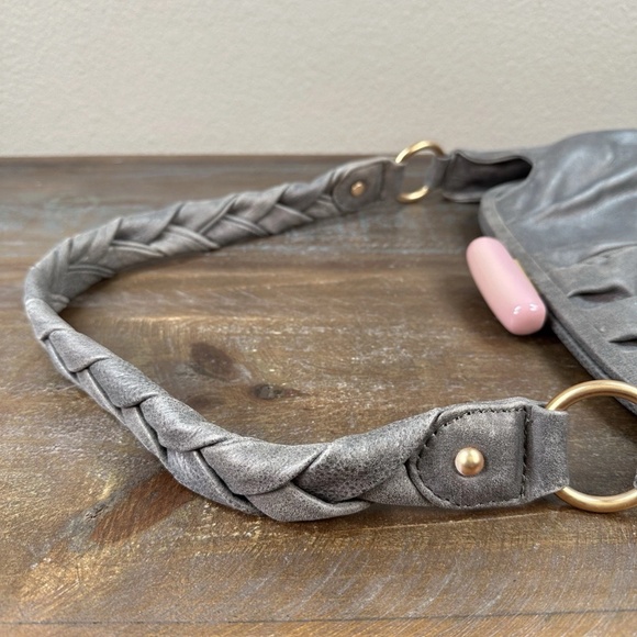 Isabella Fiore Grey LORI Leather Top Lock bag - Picture 16 of 16